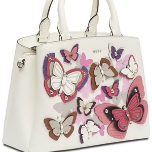 Dkny Paige Leather LIMITED Edition Butterfly Garden Satchel Handbag NEW
